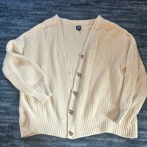 COPY - 100% Cotton Cream Cable-knit Cardigan from GAP